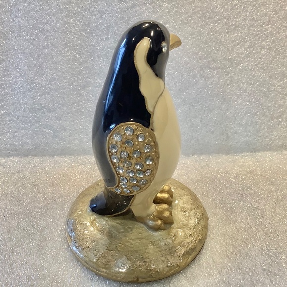 Vintage Enamel And Crystal Penguin Collectible Figurine - Picture 6 of 9